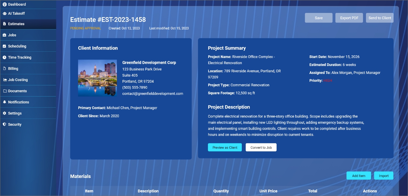 AI-Powered Takeoff & Estimating